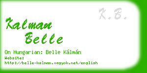 kalman belle business card
