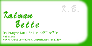 kalman belle business card